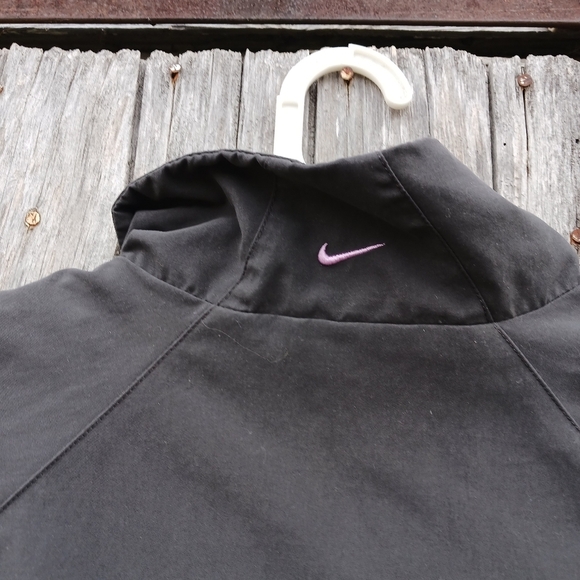 NIKE Jacket Womens Size Medium Gray Lavender Purple Stripe Fitted Zip Up - Picture 5 of 9
